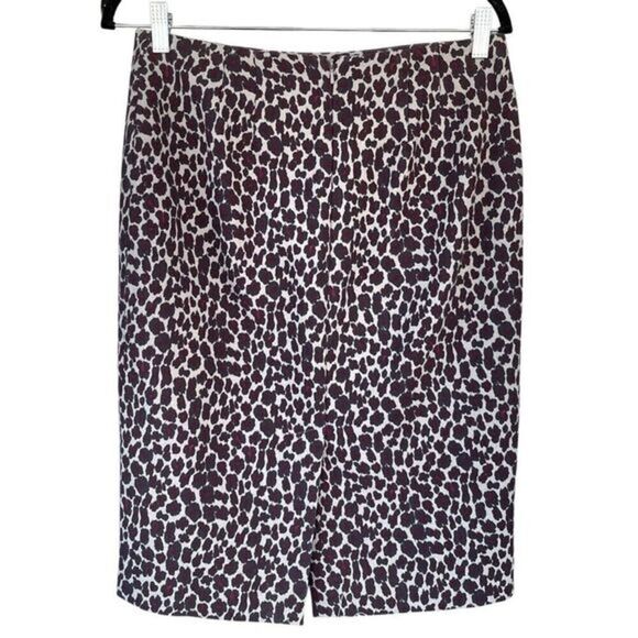 T1 Talbots Women's Leopard Print Straight Pencil Skirt Gray Purple Maroon Size 6 - Picture 1 of 7